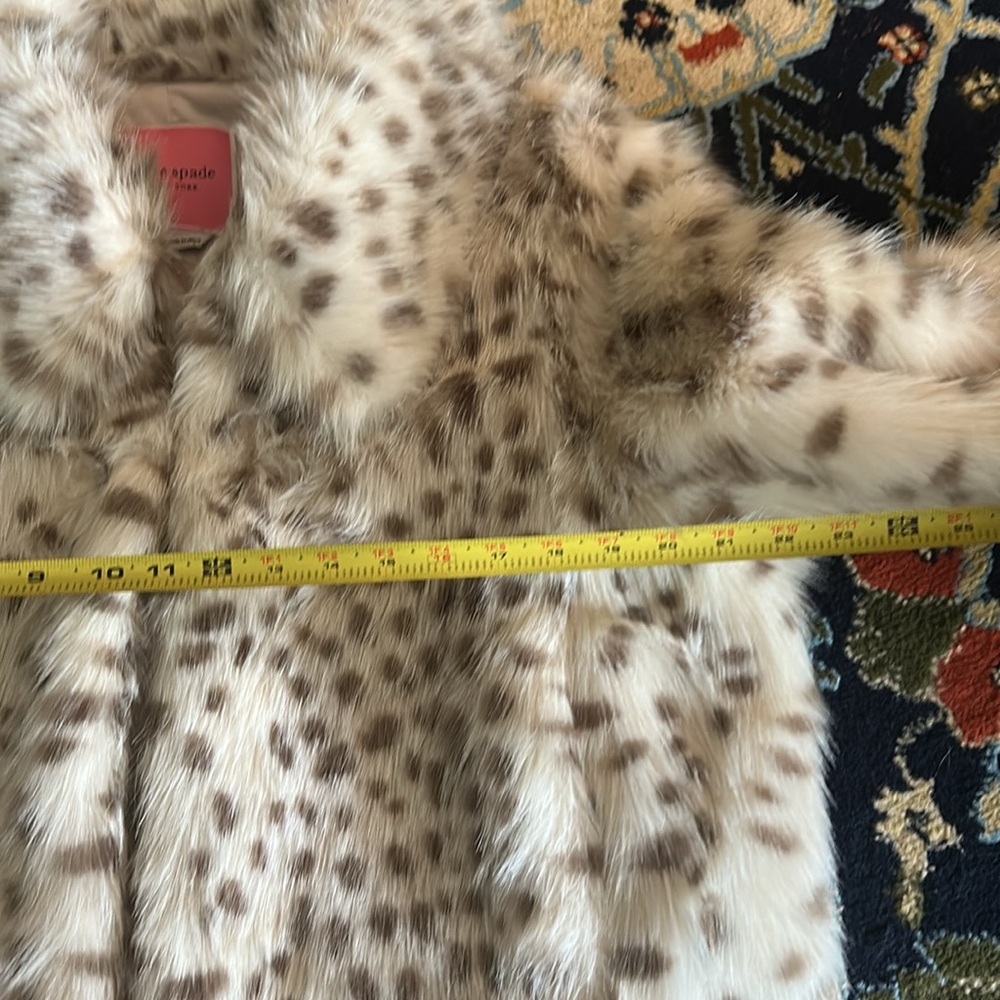 Kate Spade Faux Fur Spotted Leopard Cropped Jacket - EUC sz XL - Picture 6 of 10